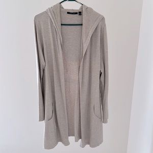 Hooded cardigan sweater w/ pockets